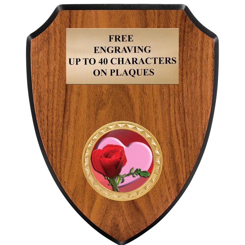 6"X7.5" WOOD SHIELD INSERT PLQ