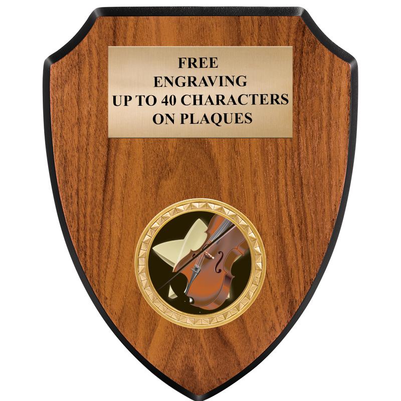 6"X7.5" WOOD SHIELD INSERT PLQ