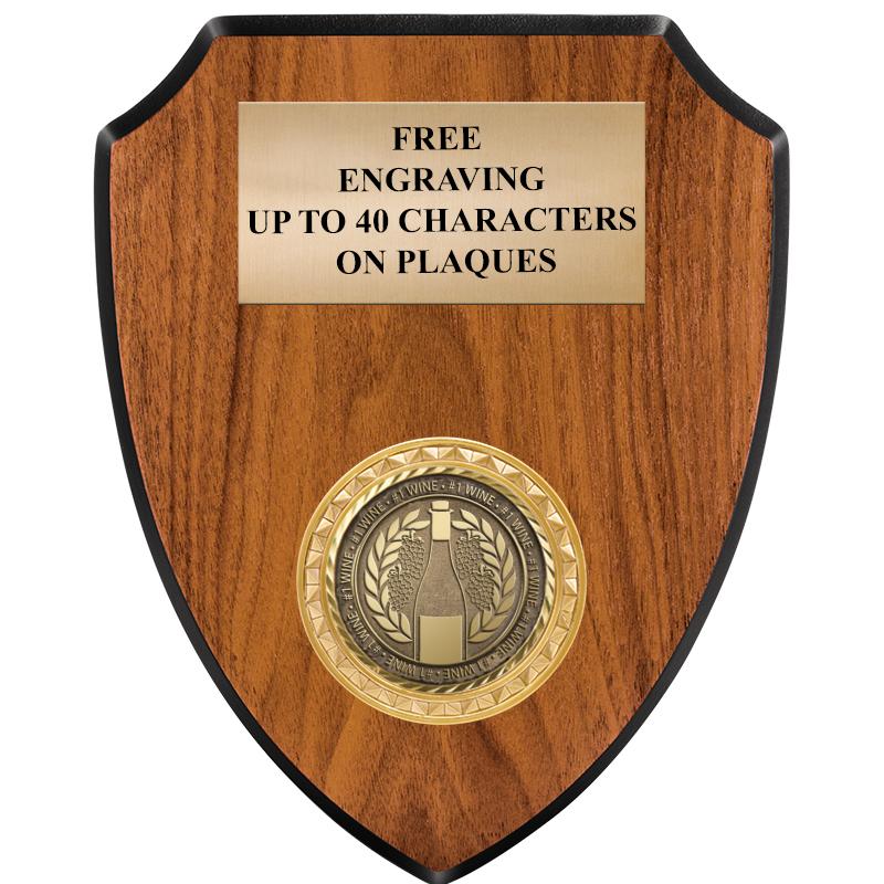 6"X7.5" WOOD SHIELD INSERT PLQ