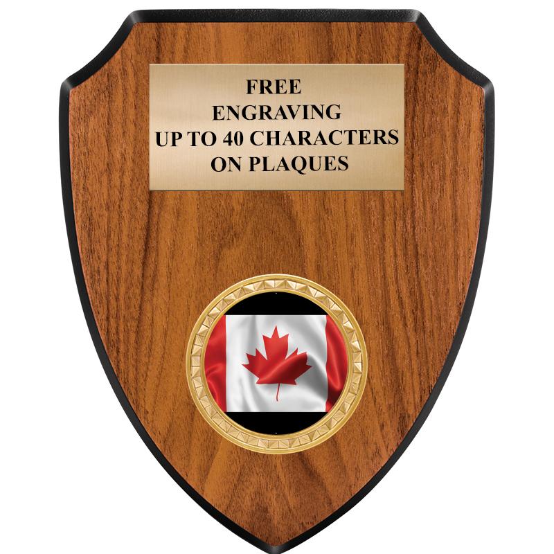 6"X7.5" WOOD SHIELD INSERT PLQ