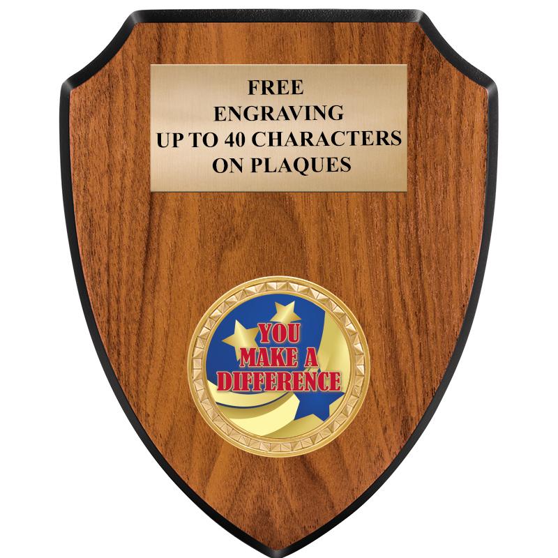 6"X7.5" WOOD SHIELD INSERT PLQ