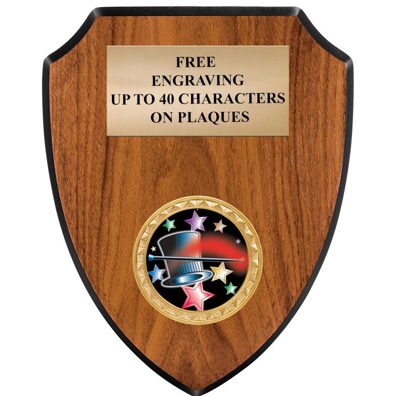 6"X7.5" WOOD SHIELD INSERT PLQ