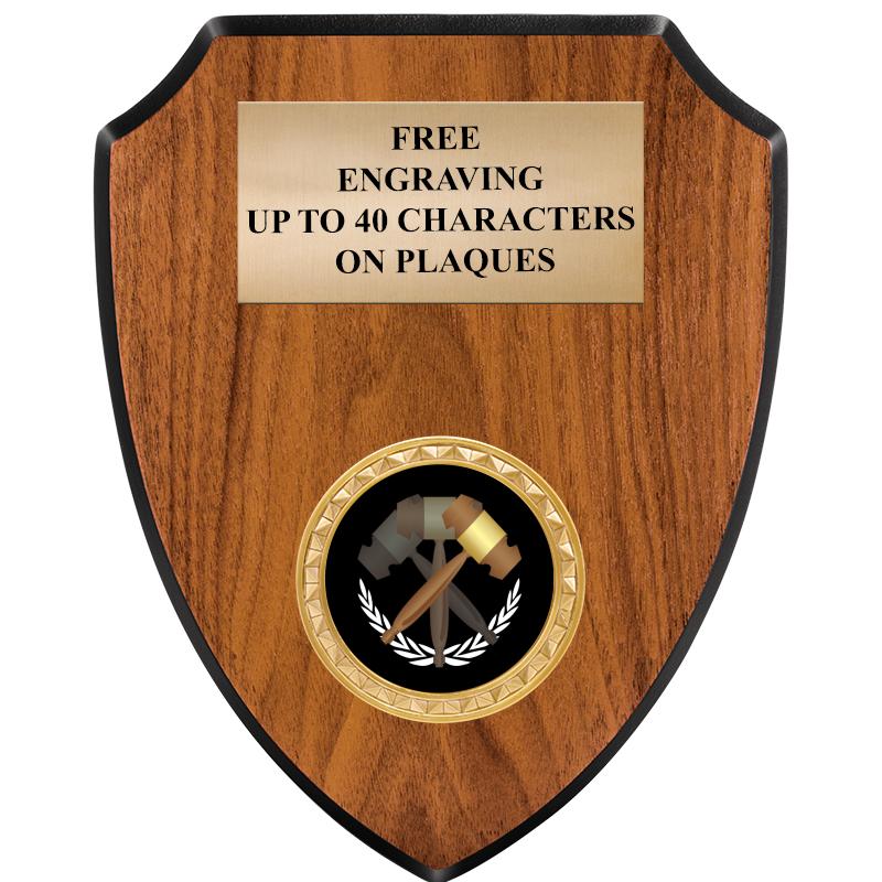 6"X7.5" WOOD SHIELD INSERT PLQ