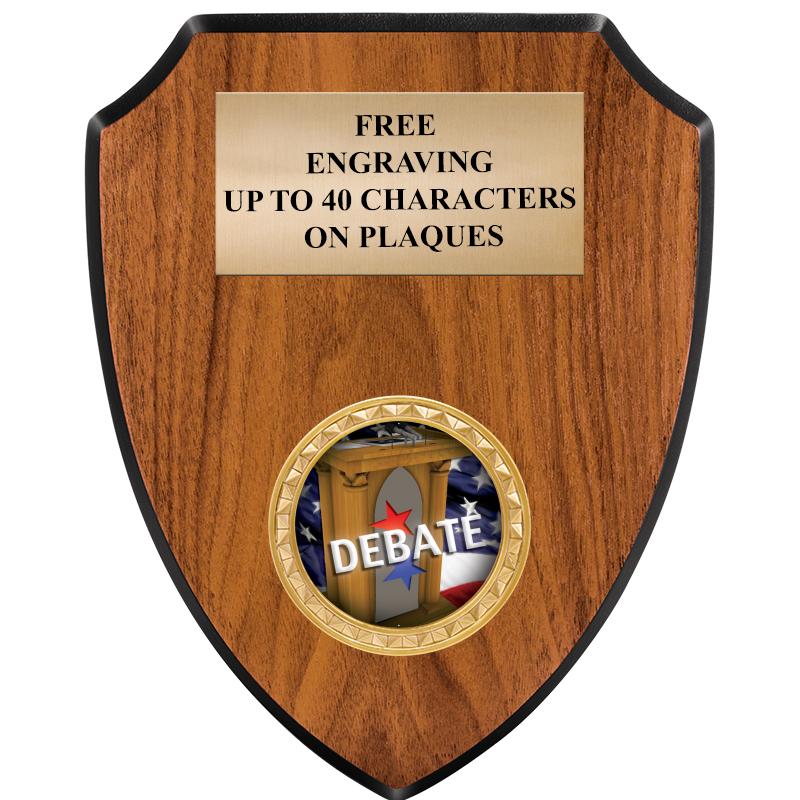 6"X7.5" WOOD SHIELD INSERT PLQ