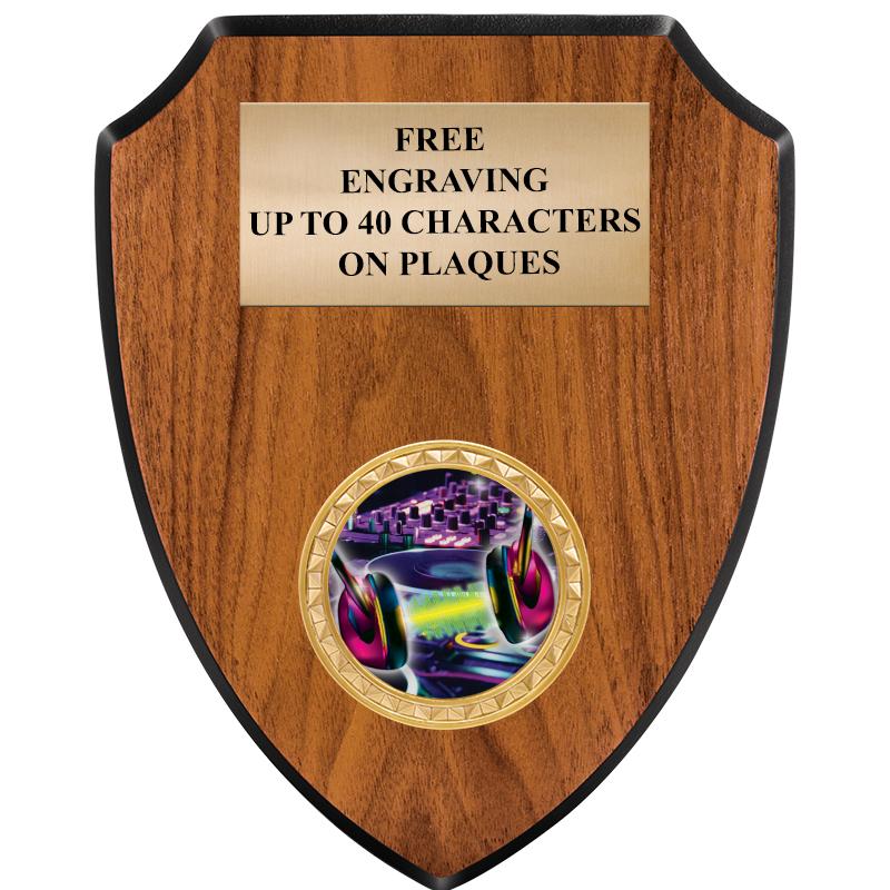 6"X7.5" WOOD SHIELD INSERT PLQ