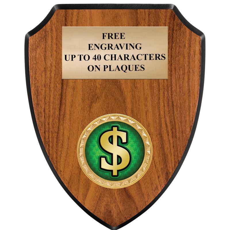 6"X7.5" WOOD SHIELD INSERT PLQ