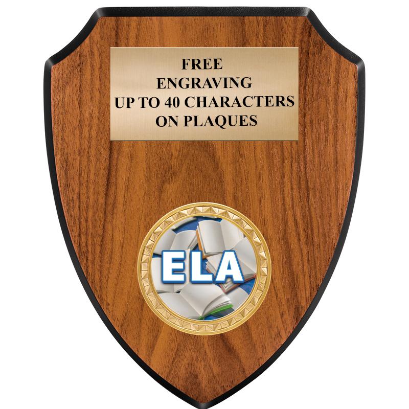 6"X7.5" WOOD SHIELD INSERT PLQ