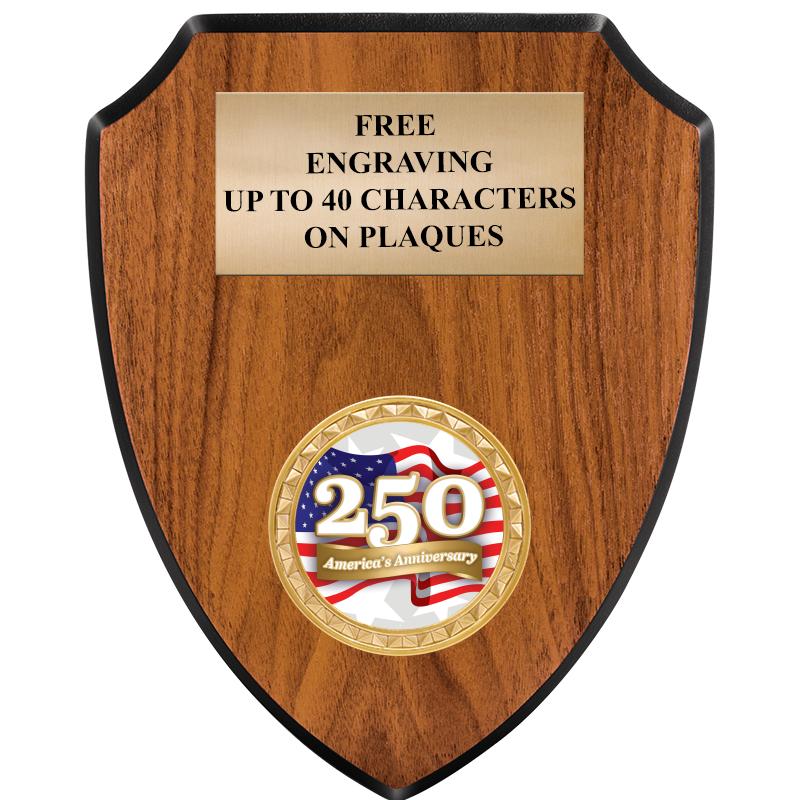 6"X7.5" WOOD SHIELD INSERT PLQ