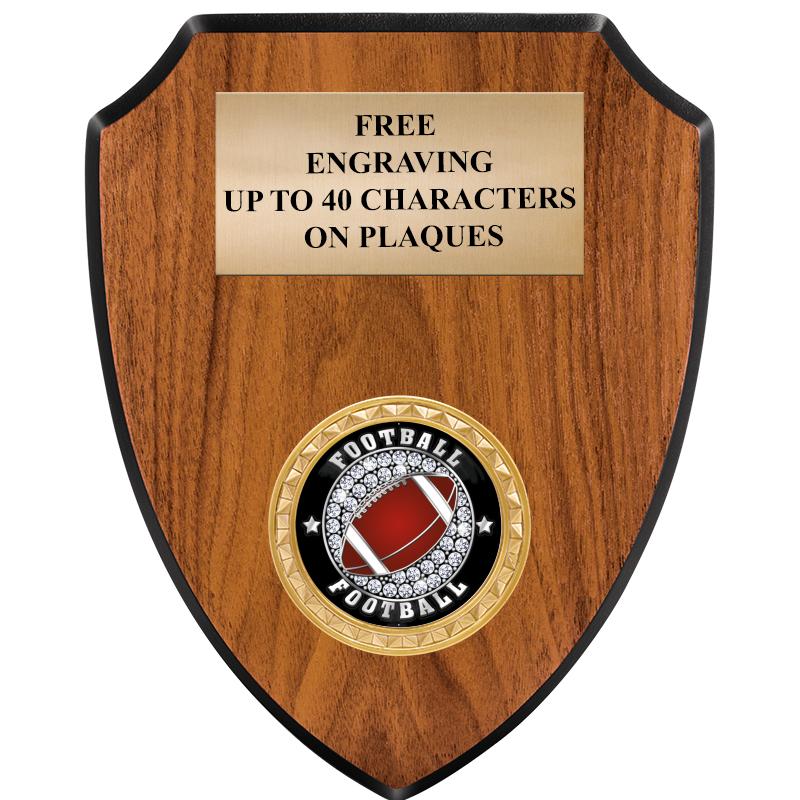 6"X7.5" WOOD SHIELD INSERT PLQ