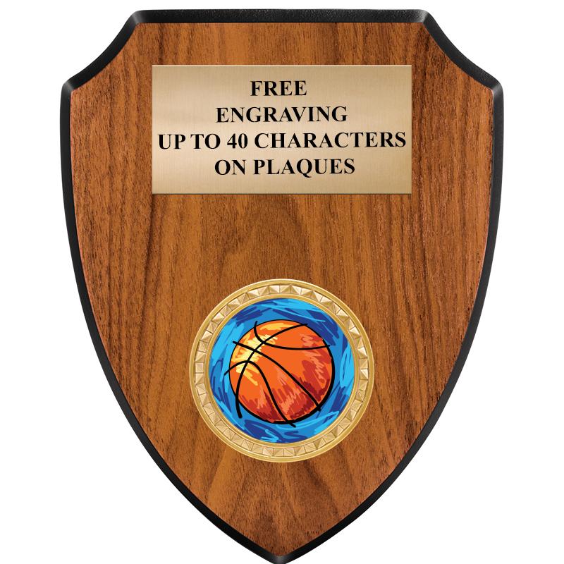 6"X7.5" WOOD SHIELD INSERT PLQ