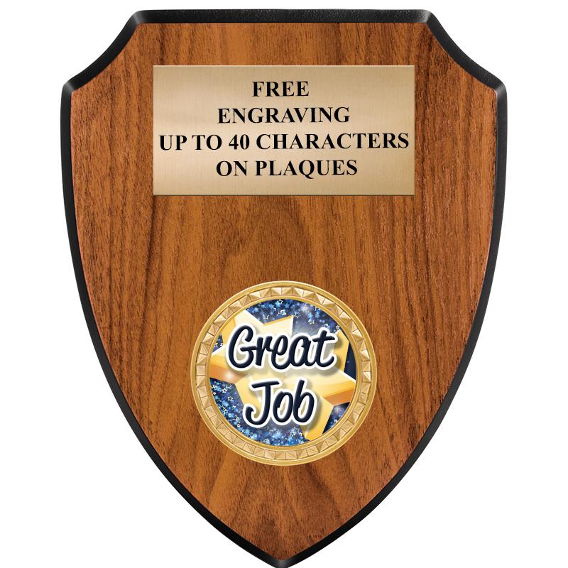 6"X7.5" WOOD SHIELD INSERT PLQ