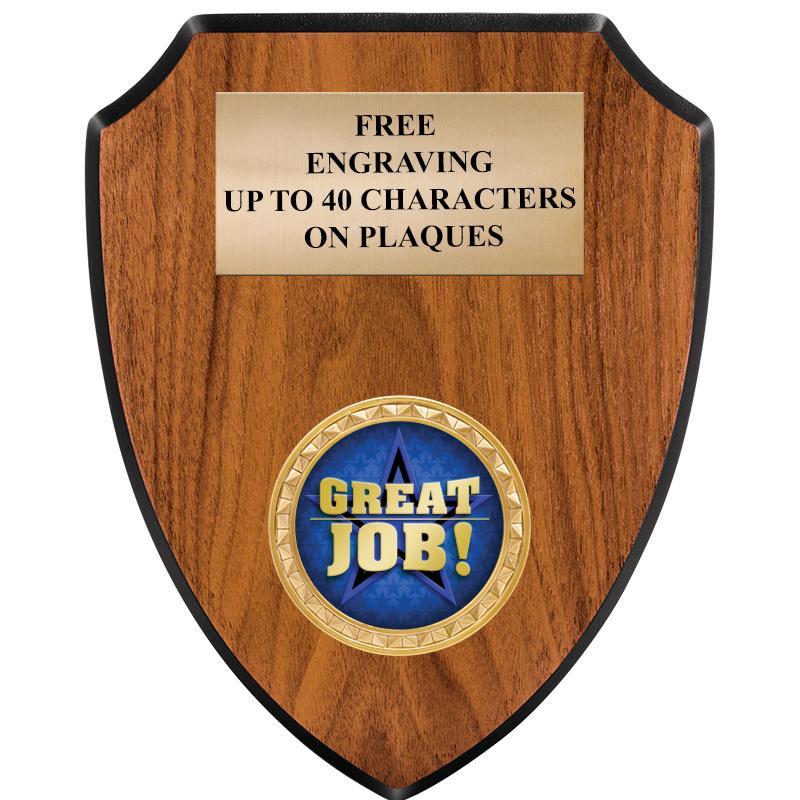 6"X7.5" WOOD SHIELD INSERT PLQ