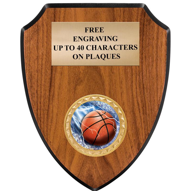 6"X7.5" WOOD SHIELD INSERT PLQ