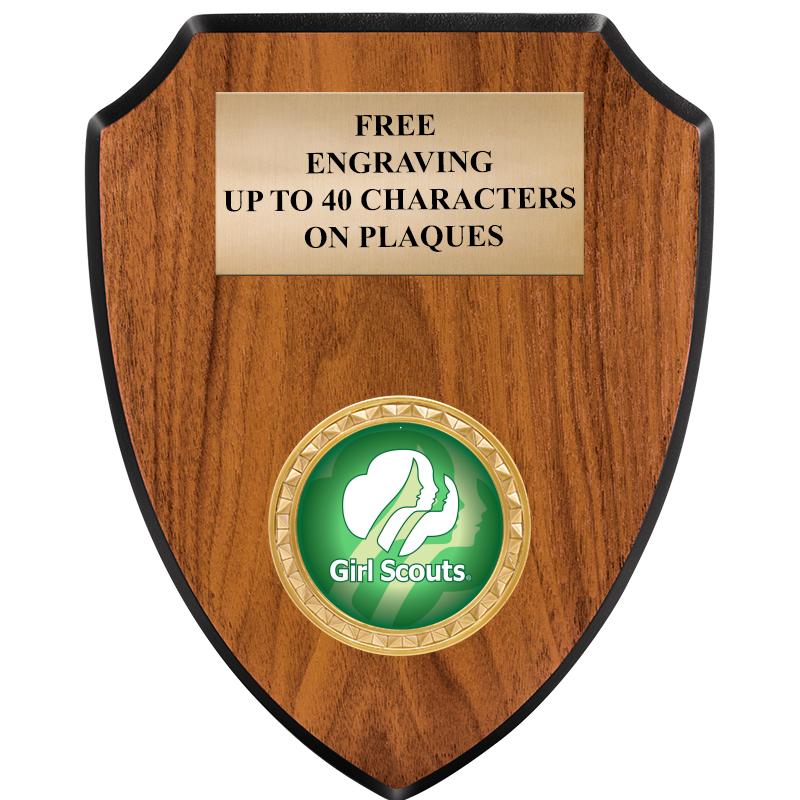 6"X7.5" WOOD SHIELD INSERT PLQ