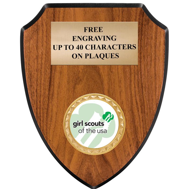 6"X7.5" WOOD SHIELD INSERT PLQ