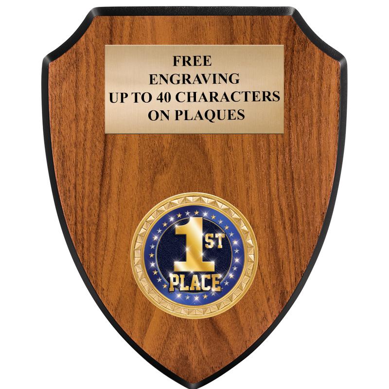 6"X7.5" WOOD SHIELD INSERT PLQ