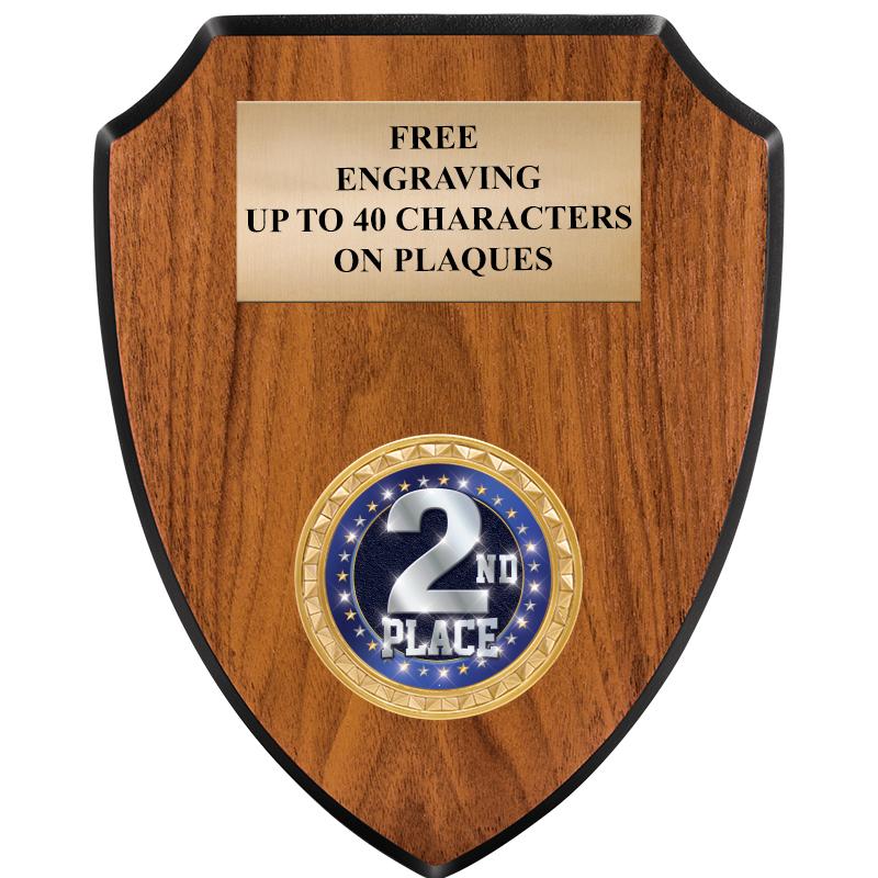 6"X7.5" WOOD SHIELD INSERT PLQ