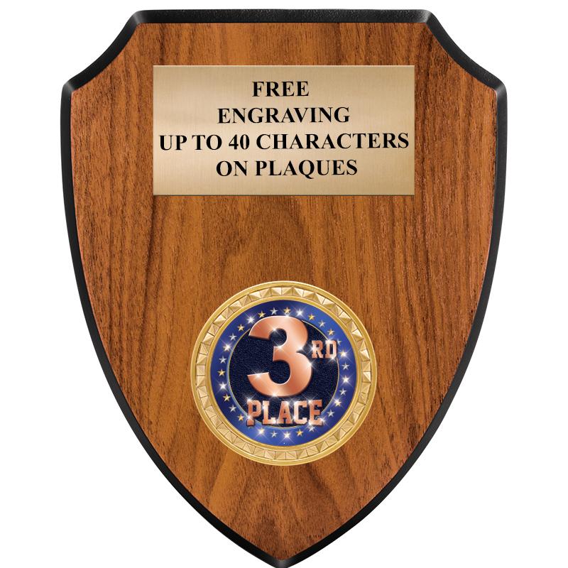 6"X7.5" WOOD SHIELD INSERT PLQ