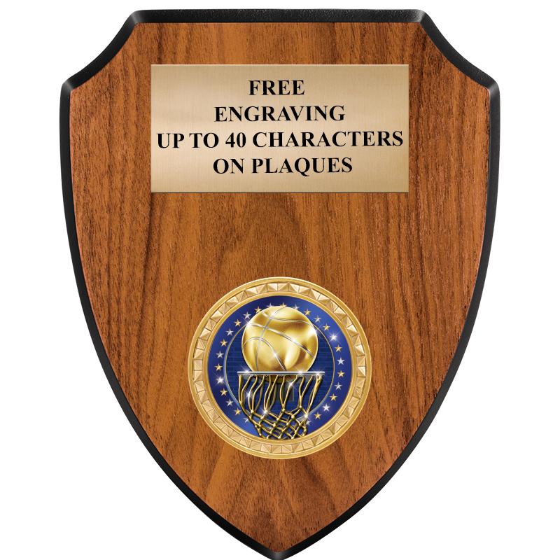 6"X7.5" WOOD SHIELD INSERT PLQ