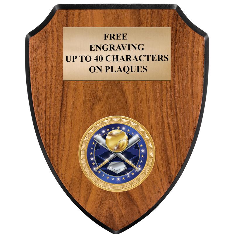 6"X7.5" WOOD SHIELD INSERT PLQ