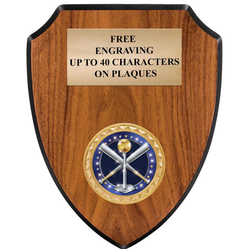 6"X7.5" WOOD SHIELD INSERT PLQ