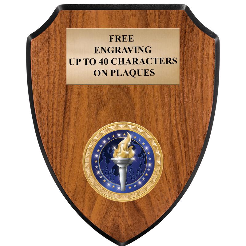 6"X7.5" WOOD SHIELD INSERT PLQ