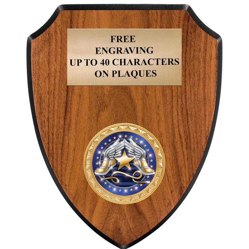 6"X7.5" WOOD SHIELD INSERT PLQ