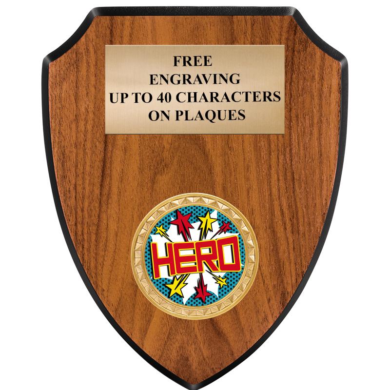 6"X7.5" WOOD SHIELD INSERT PLQ