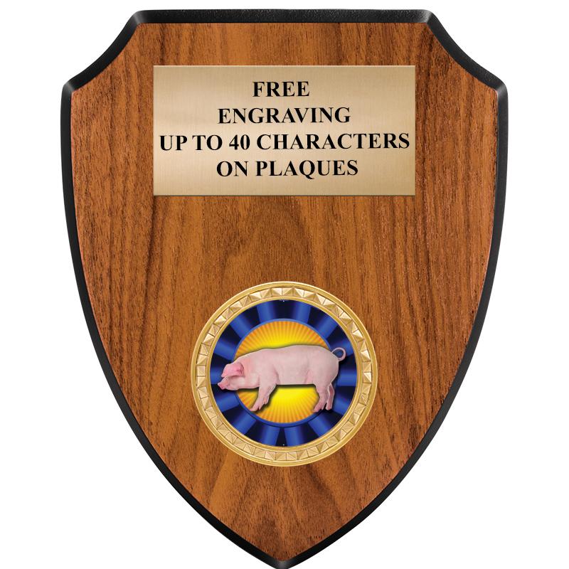 6"X7.5" WOOD SHIELD INSERT PLQ