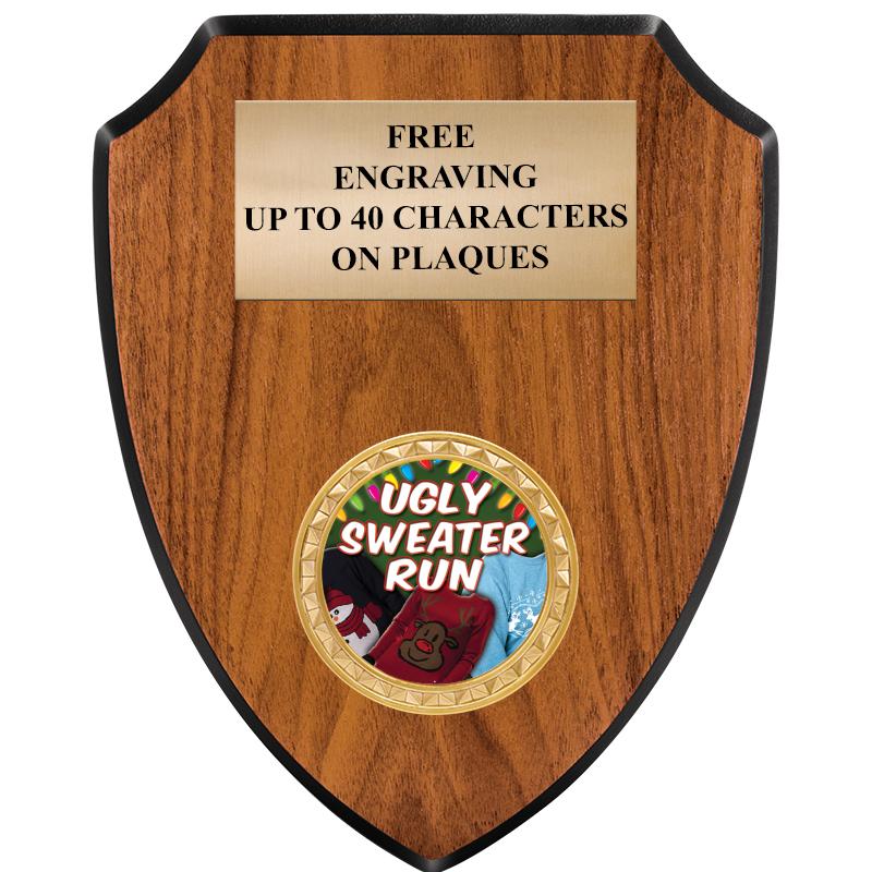 6"X7.5" WOOD SHIELD INSERT PLQ