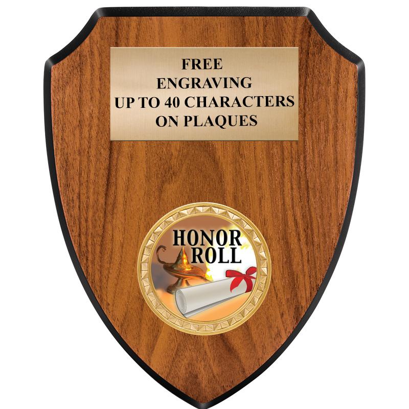 6"X7.5" WOOD SHIELD INSERT PLQ