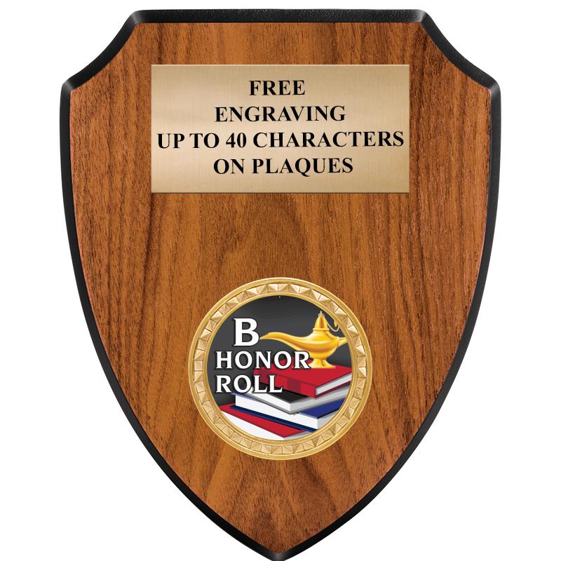 6"X7.5" WOOD SHIELD INSERT PLQ