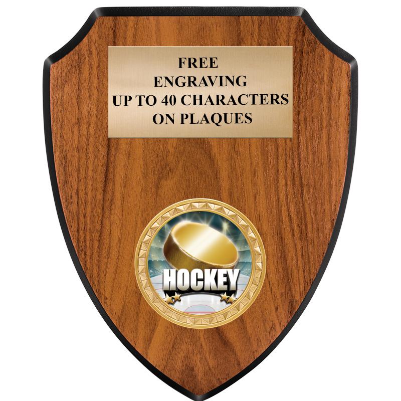 6"X7.5" WOOD SHIELD INSERT PLQ