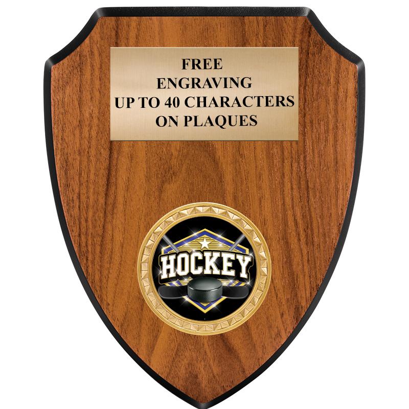6"X7.5" WOOD SHIELD INSERT PLQ
