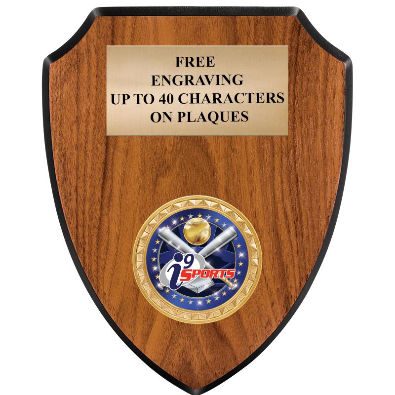 6"X7.5" WOOD SHIELD INSERT PLQ