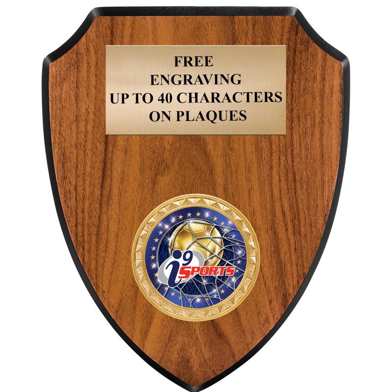 6"X7.5" WOOD SHIELD INSERT PLQ