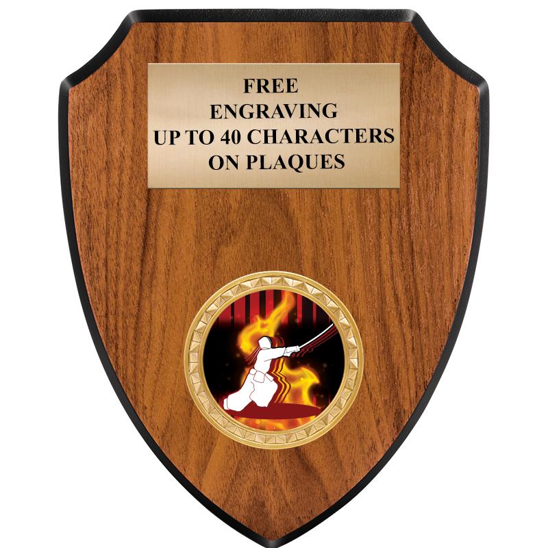 6"X7.5" WOOD SHIELD INSERT PLQ