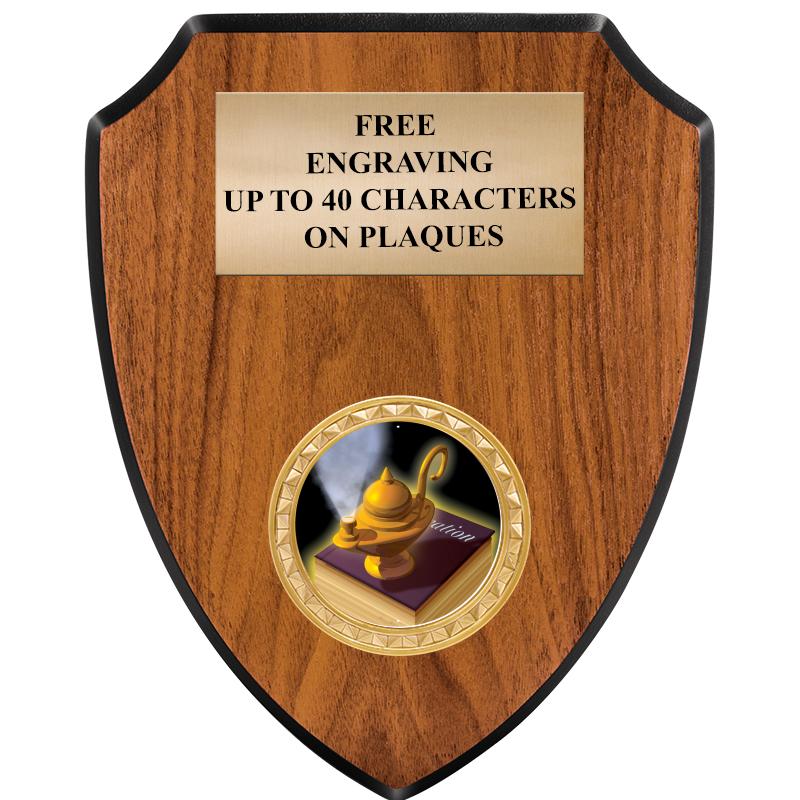 6"X7.5" WOOD SHIELD INSERT PLQ