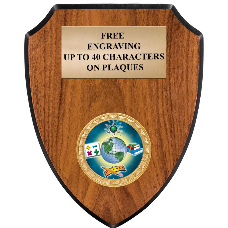 6"X7.5" WOOD SHIELD INSERT PLQ