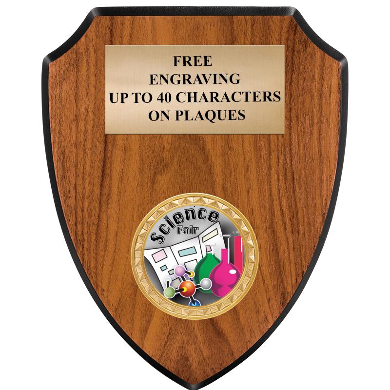 6"X7.5" WOOD SHIELD INSERT PLQ