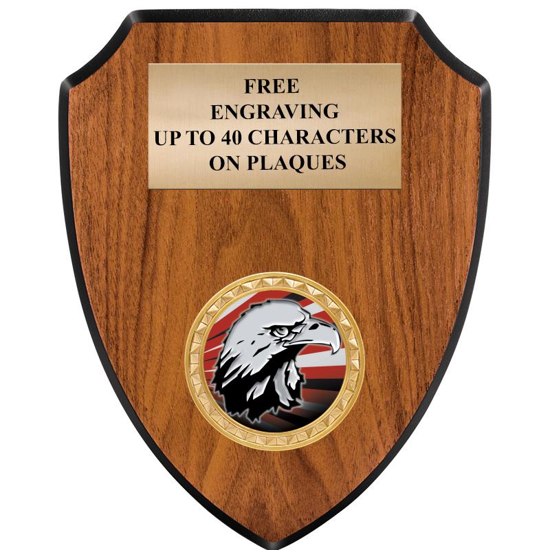 6"X7.5" WOOD SHIELD INSERT PLQ