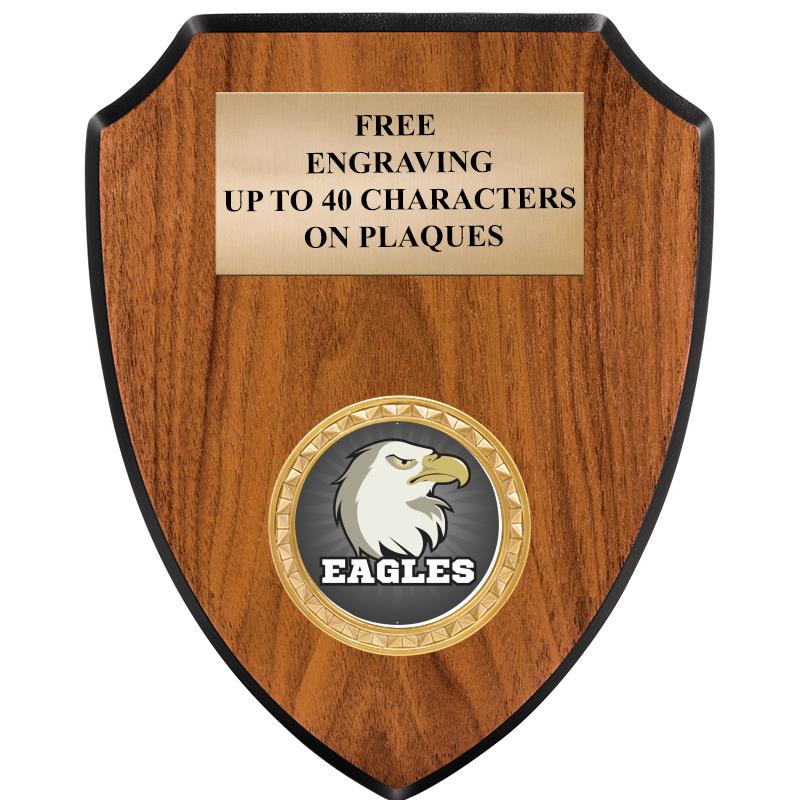 6"X7.5" WOOD SHIELD INSERT PLQ