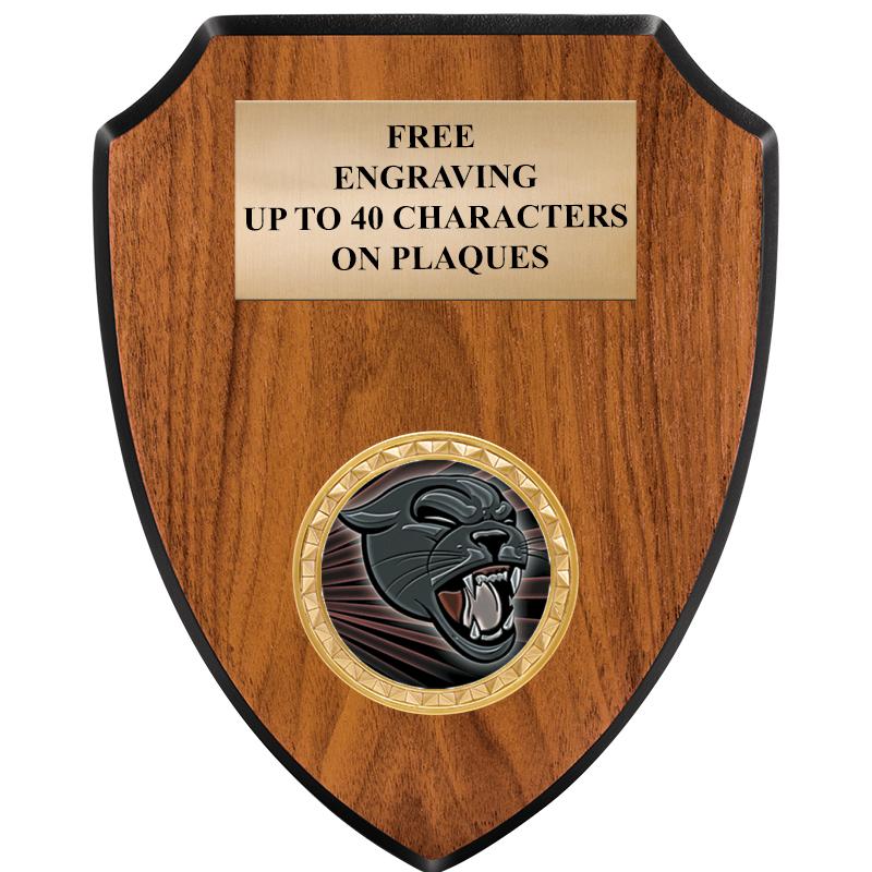 6"X7.5" WOOD SHIELD INSERT PLQ