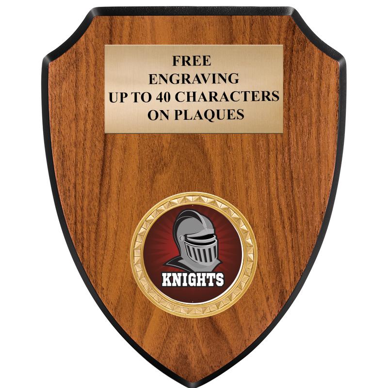 6"X7.5" WOOD SHIELD INSERT PLQ