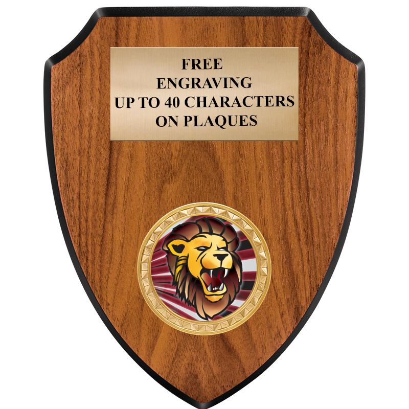 6"X7.5" WOOD SHIELD INSERT PLQ