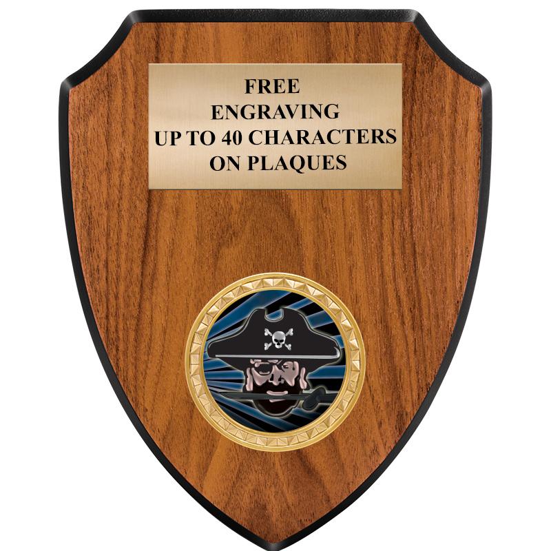 6"X7.5" WOOD SHIELD INSERT PLQ