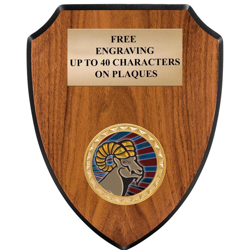 6"X7.5" WOOD SHIELD INSERT PLQ