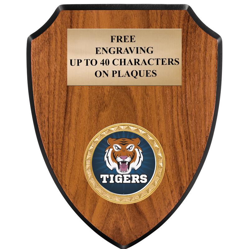 6"X7.5" WOOD SHIELD INSERT PLQ