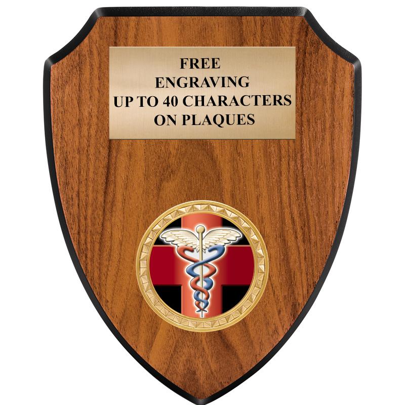 6"X7.5" WOOD SHIELD INSERT PLQ