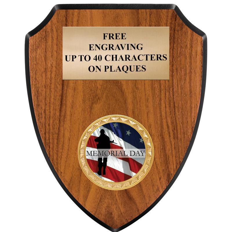 6"X7.5" WOOD SHIELD INSERT PLQ